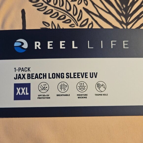 Reel Life Womens Jax Beach Long Sleeve Shirt XXL Peach UPF 50+ Moisture Wicking - Picture 4 of 7